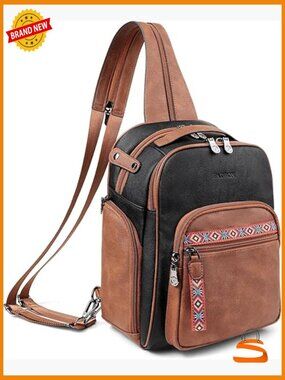 Large Convertible Sling Backpack Crossbody Purse Anti Theft Travel Daypack